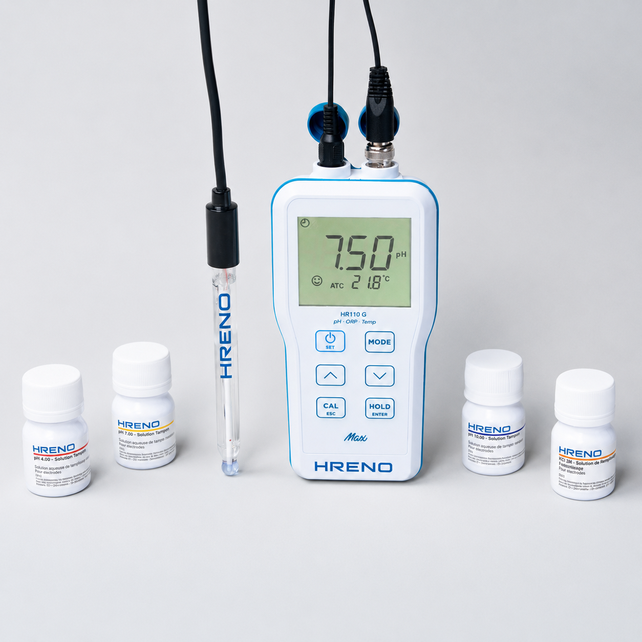Medidor pH ORP Temperatura Digital Portátil Laboratório | HRENO HR110 G MAX 3 Medidor pH ORP Temperatura Digital Portátil Laboratório | HRENO HR110 G MAX - Imagem 3