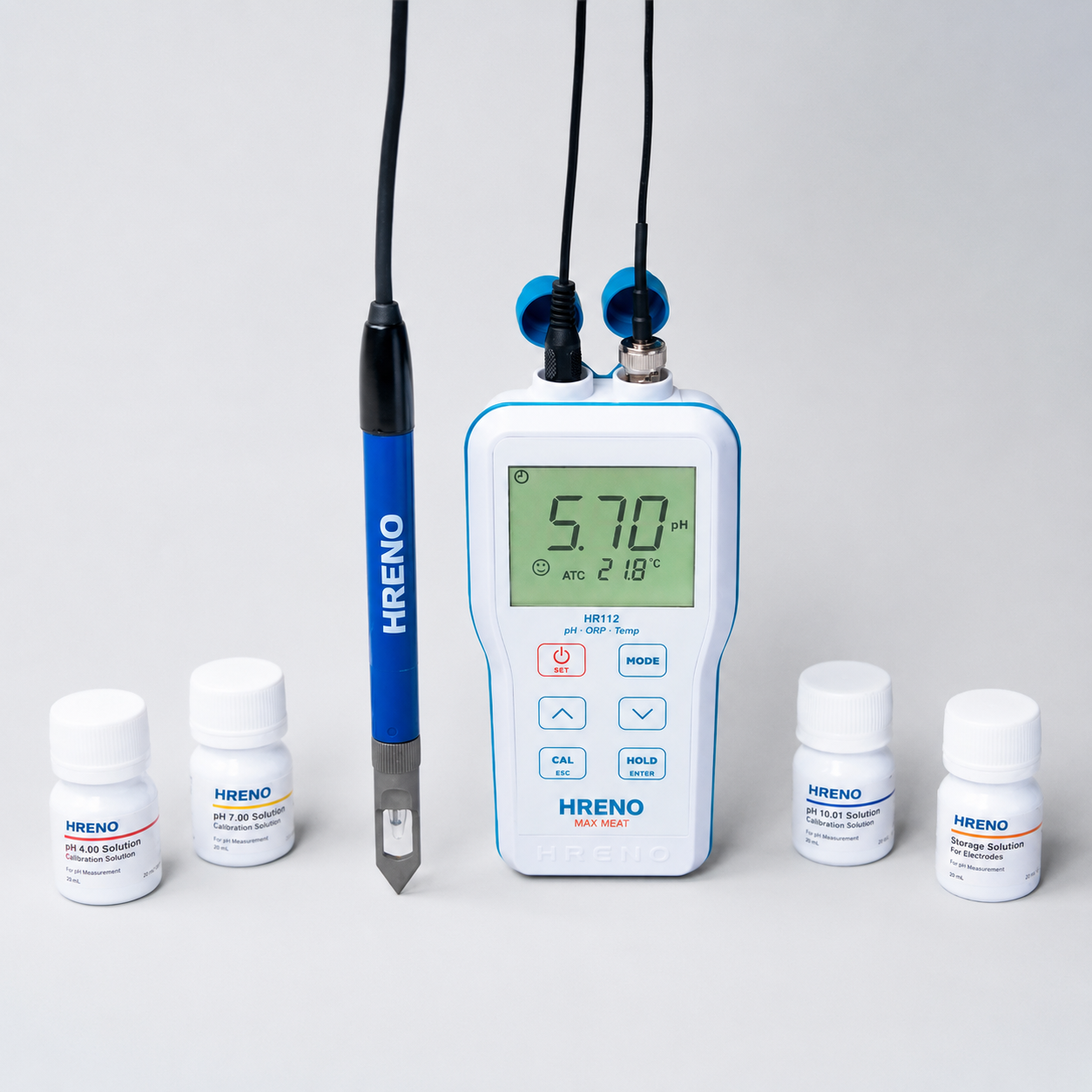 Medidor pH Carne ORP Temperatura Digital Portátil Laboratório | HRENO HR112 MAX MEAT 2 Medidor pH Carne ORP Temperatura Digital Portátil Laboratório | HRENO HR112 MAX MEAT - Imagem 2