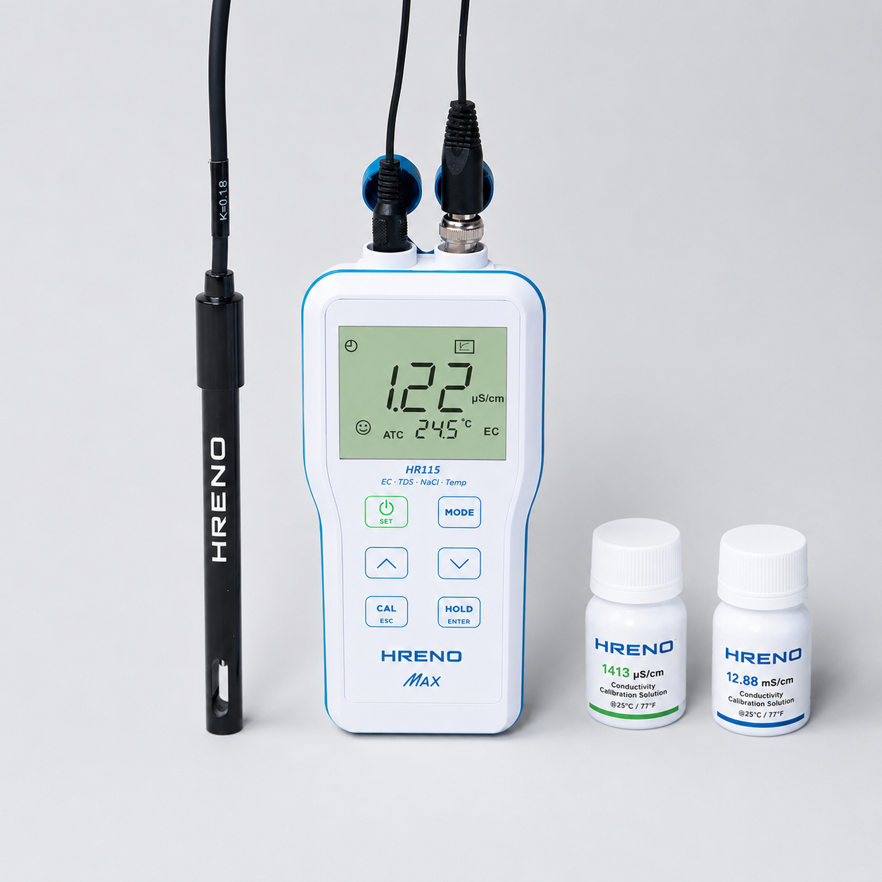 Medidor Condutividade TDS Salinidade Resistividade Digital Portátil | HRENO HR115 MAX 2 Medidor Condutividade TDS Salinidade Resistividade Digital Portátil | HRENO HR115 MAX - Imagem 2