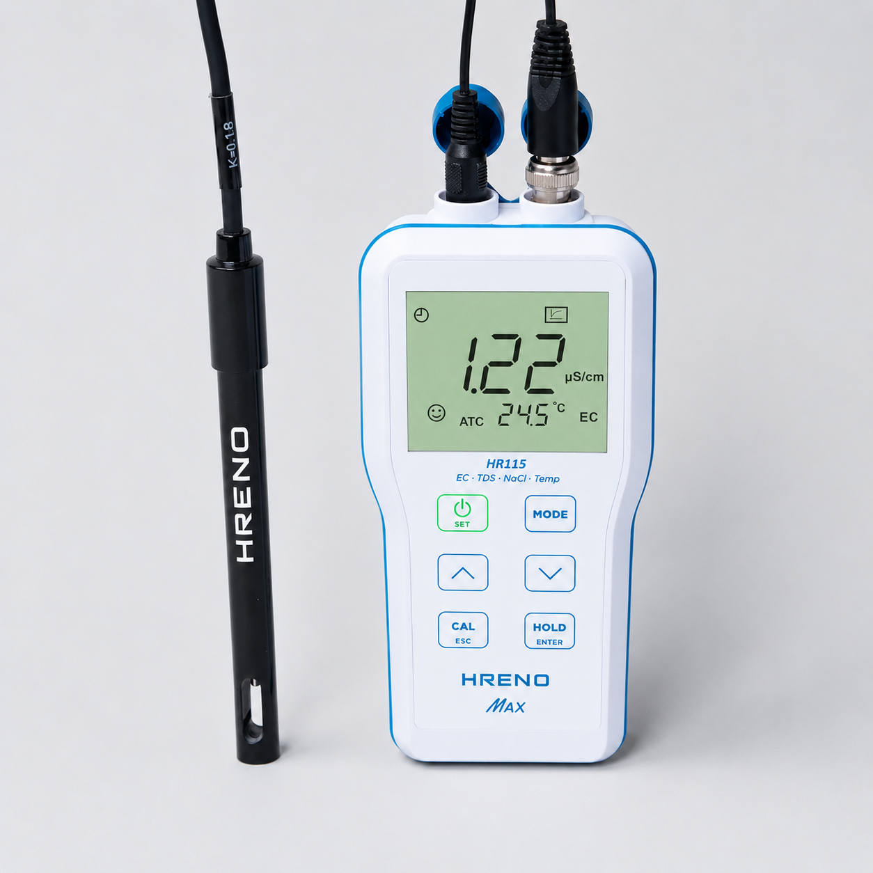 Medidor Condutividade TDS Salinidade Resistividade Digital Portátil | HRENO HR115 MAX 1 Medidor Condutividade TDS Salinidade Resistividade Digital Portátil | HRENO HR115 MAX