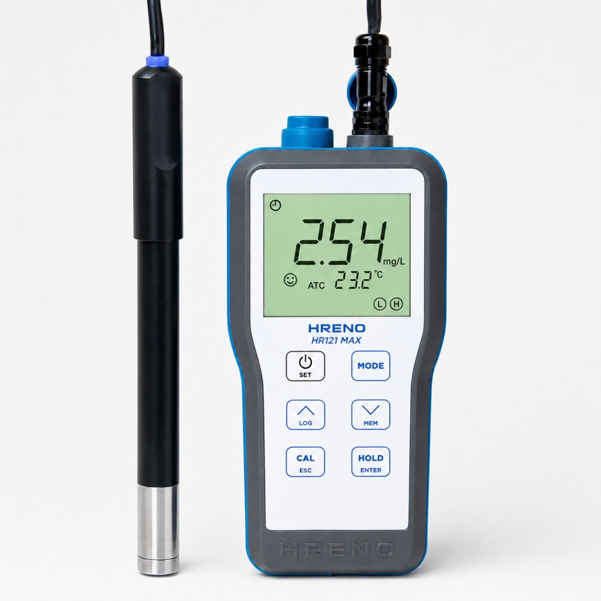 Medidor Oxigênio Dissolvido Temperatura Digital Portatil Sonda Óptica | HRENO HR121 MAX