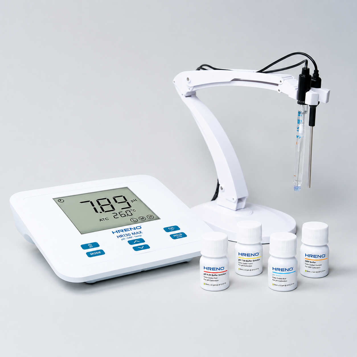Medidor pH ORP Temperatura Digital de Bancada Com Memória | HRENO HR130 MAX 4 Medidor pH ORP Temperatura Digital de Bancada Com Memória | HRENO HR130 MAX - Imagem 4