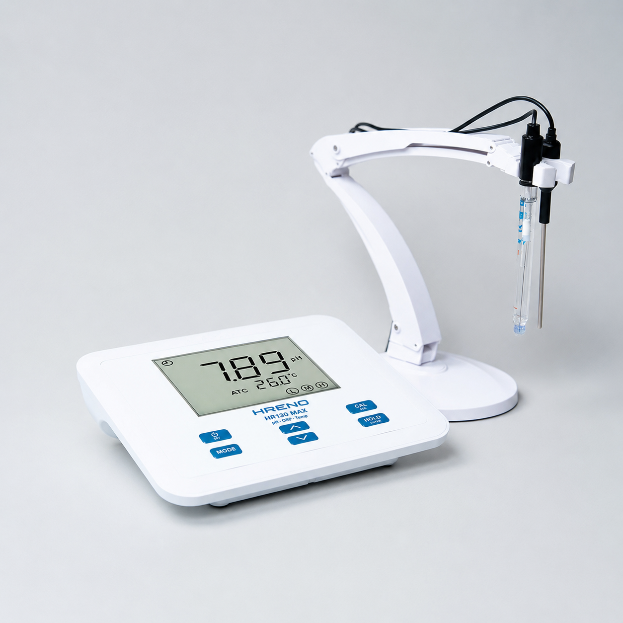 Medidor pH ORP Temperatura Digital de Bancada Com Memória | HRENO HR130 MAX