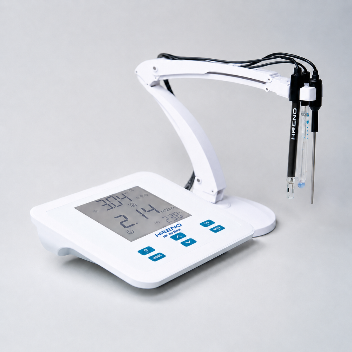 Medidor pH EC TDS Salinidade Temperatura Digital de Bancada Laboratório | HRENO HR150 MAX