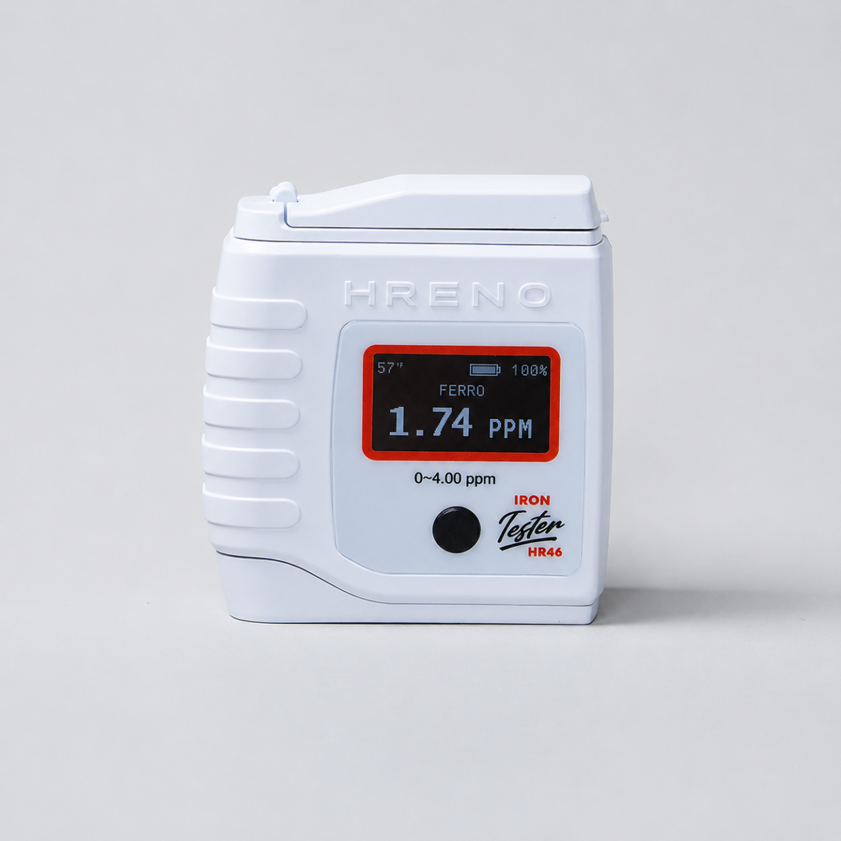 Medidor Ferro Total Digital Portátil 4 PPM Água Potável Processo Industrial | HRENO HR46 FERRO TESTER